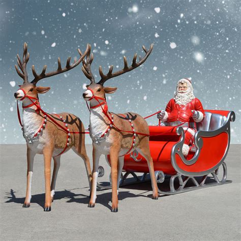 Santa Sleigh And Reindeer Images - Image to u