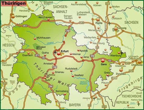 Map of thuringia — Stock Vector © artalis #40925611