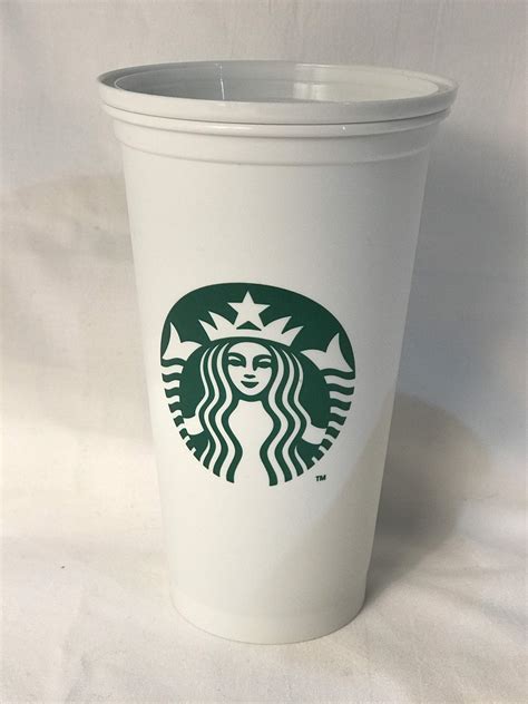 Starbucks Collectibles Starbucks Plastic Tumbler Mug Cup With Lid White Reusable Excellent ...