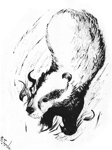 Badger ink drawing 10/06/23 by STearleArt on Newgrounds