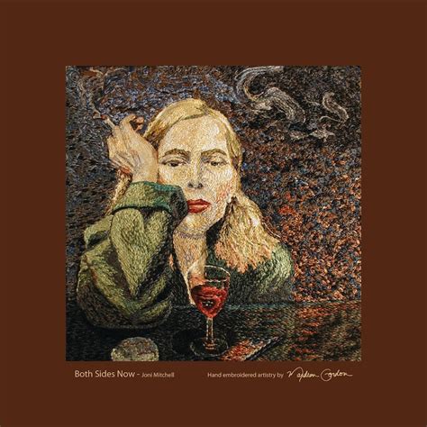 Joni Mitchell, Both Sides Now, Album Cover, Print, of Hand Embroidered Original, on Canvas ...