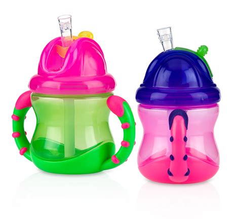 Nuby Flip N Sip Straw Sippy Cup - 2 pack - Walmart.com - Walmart.com