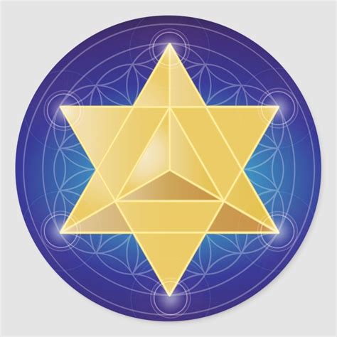 Merkaba with Flower of Life Classic Round Sticker | Zazzle | Sacred geometry patterns, Flower of ...
