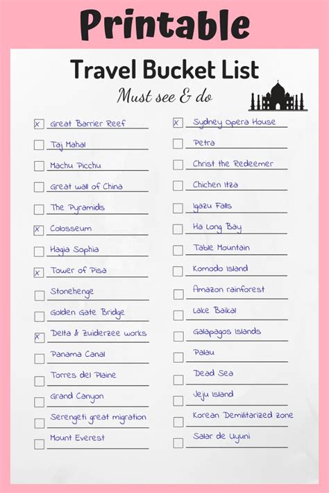 Travel Bucket Lists Printable Travel Planners Travel - Etsy | Daily planner printables free ...