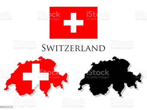 Switzerland Flag And Map Illustration Vector Stock Illustration ...