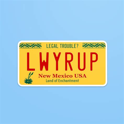 LWYRUP License Plate Saul Goodman Breaking Bad Better Call Saul Logo Aesthetic Vinyl Sticker ...