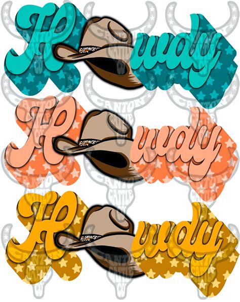 Howdy Retro Cowboy Cowboy Hat Western Western Grunge - Etsy