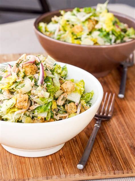 Chicken Romaine Salad with Croutons {Gluten-Free, Dairy-Free}