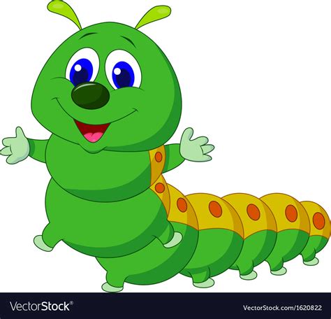 Cute caterpillar cartoon Royalty Free Vector Image