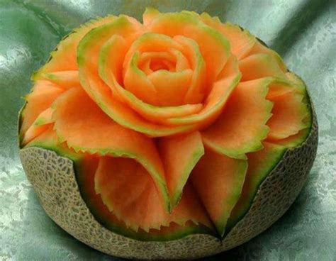 melon rose carving - Fruit Photo (34793186) - Fanpop