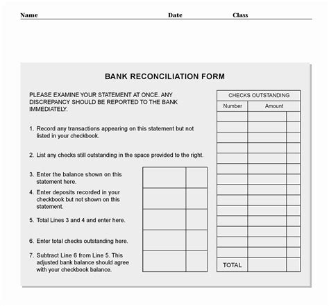 Bank Statement Reconciliation Template | Free Download