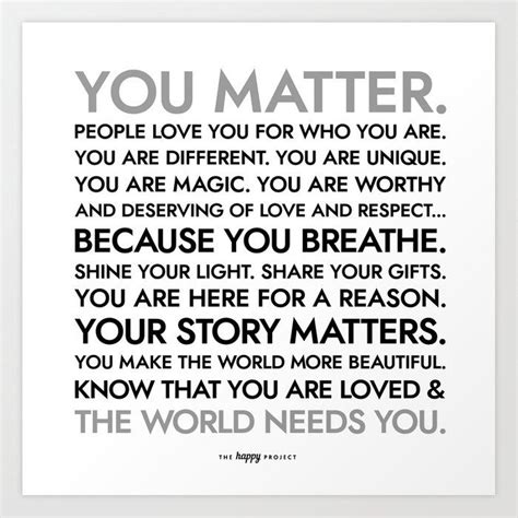 "You Matter" Poster Art Print by The Happy Project - X-Small