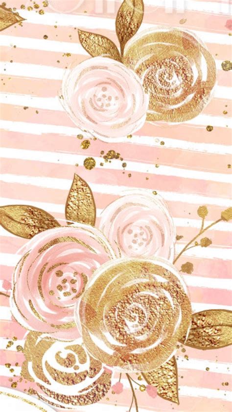 Gold and pink roses wallpaper pattern #iphonewallpaper | Gold wallpaper iphone, Flower wallpaper ...