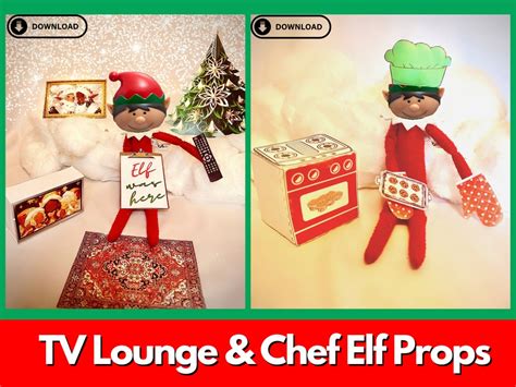 Elf Lounge and Chef Elf Props Printable Instant Download - Etsy