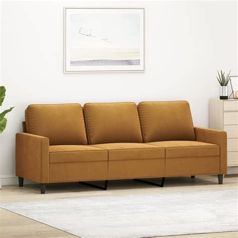 vidaXL Sofa »3-Sitzer-Sofa Braun 180 cm Samt« | OTTO