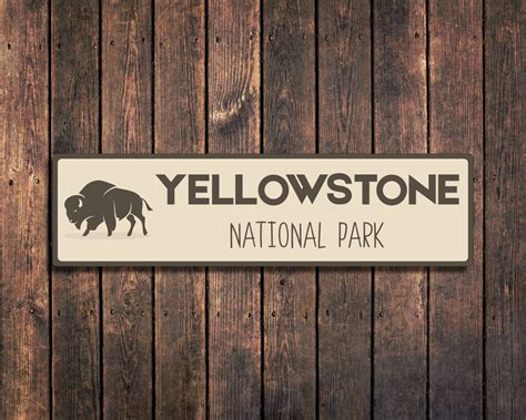 Yellowstone National Park Sign Yellowstone Wall Art Custom | Etsy