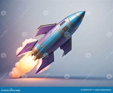 Cartoon Image of a Rocket Taking Off Stock Illustration - Illustration ...