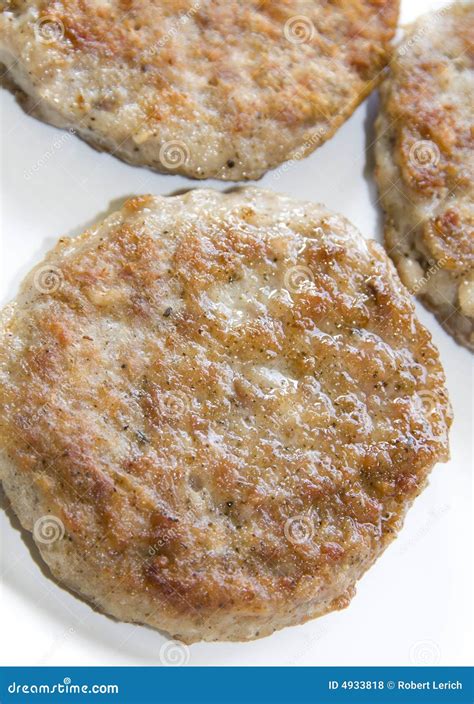 Pork sausage patties stock photo. Image of close, breakfast - 4933818