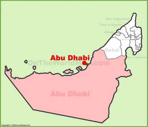 Abu Dhabi location on the UAE (United Arab Emirates) Map ...