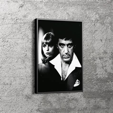 Scarface Poster Black and White Canvas Wall Art Home Decor | Etsy