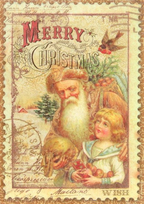 Ricepaper/Decoupage paper, Scrapbooking Sheets/Craft Paper Vintage Merry Xmas | Vintage jul ...