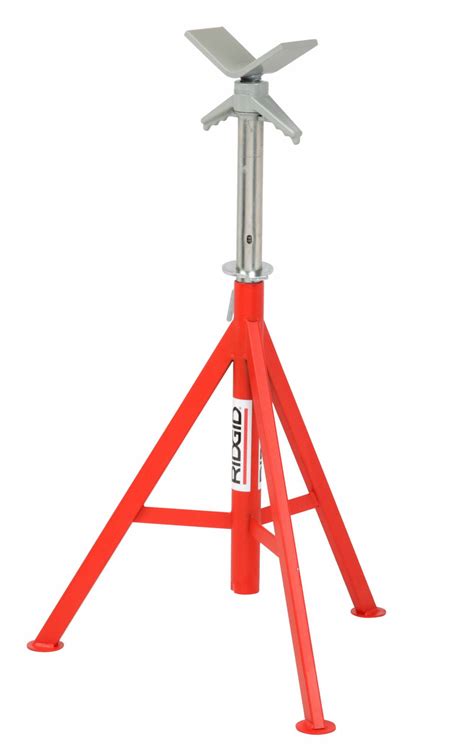 RIDGID V-Head Pipe Stand, 1/8 to 12 in Pipe Capacity, 28 in to 52 in Overall Height, 2,500 lb ...