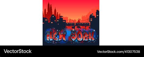 New york city graffiti art scene Royalty Free Vector Image