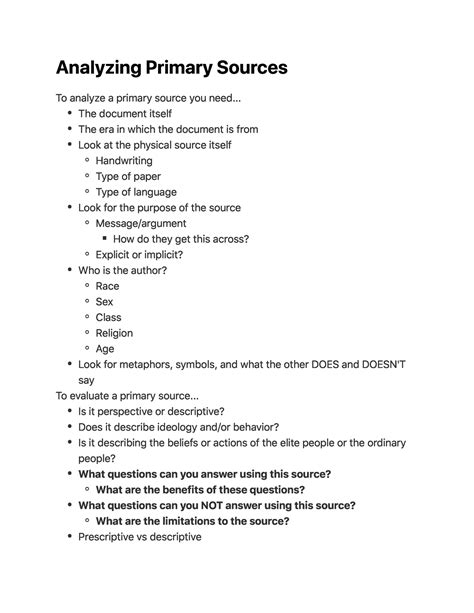 Analyzing Primary Sources - A n a l y z i n g P r i m a r y S o u rc e ...