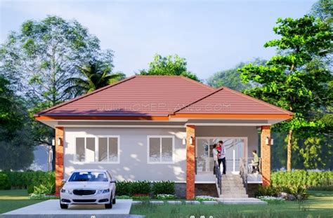 Simple Bungalow House Design with Terrace | Pinoy ePlans