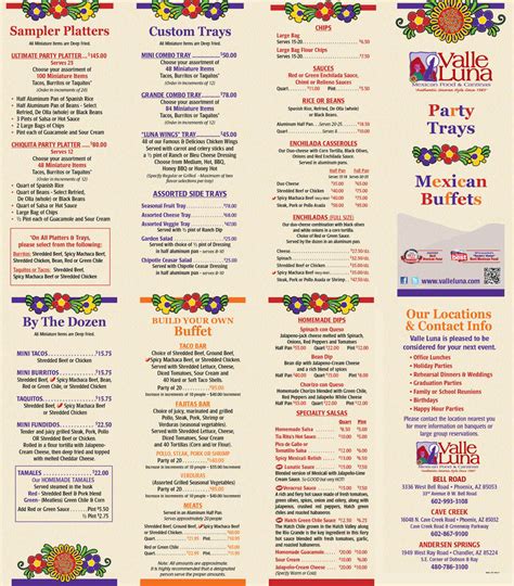 Mexican Food Phoenix, AZ | Valle Luna Mexican Restaurants