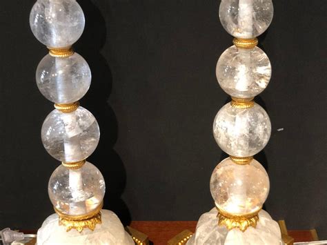 Pair of Rock Crystal Hollywood Regency or Art Deco Style Table Lamps For Sale at 1stDibs