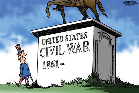 Political cartoon U.S. Civil War Confederate monuments America divided ...