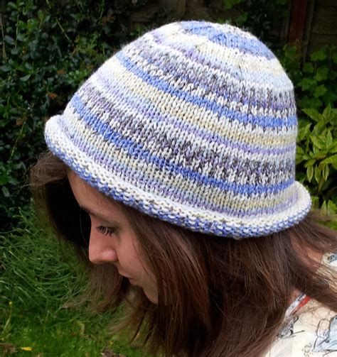 Free Crochet Pattern Hat with Brim for Summer Knitted Rolled Brim ...