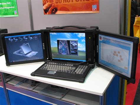 Portable computer with 3 screens