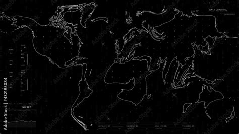 Abstract Weather forecast map User Interface. HUD with numbers in ...