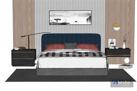 Bed Sketchup 3d model Sketchup Download Free 3dbrute