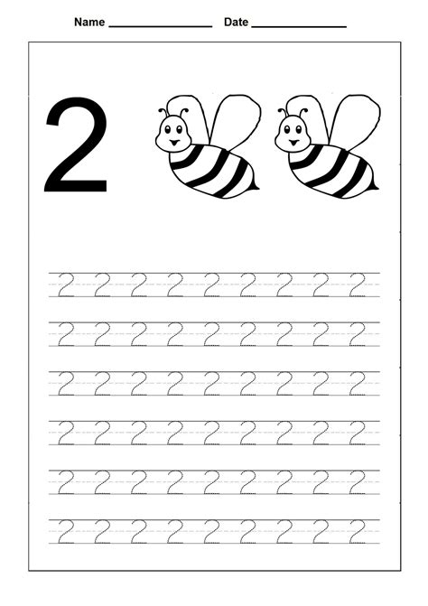 Free Printable Number 2 Tracing Worksheets - Printable Word Searches