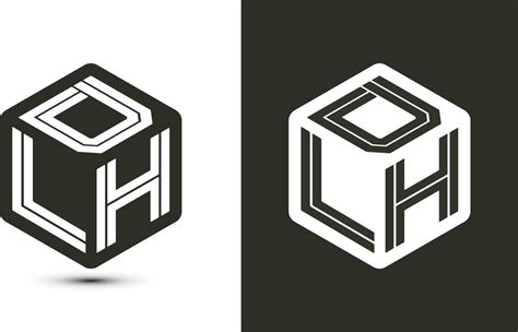 DLH letter logo design with illustrator cube logo, vector logo modern ...