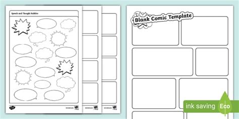 Blank Comic Template (teacher made) - Twinkl