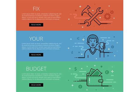 Manage Your Budget. Web banners | Pre-Designed Illustrator Graphics ...