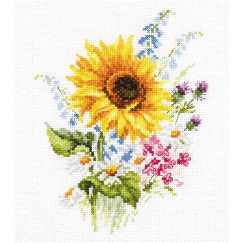 Cross Stitch Kit Bouquet With Sunflower Art. 2-49 - Etsy