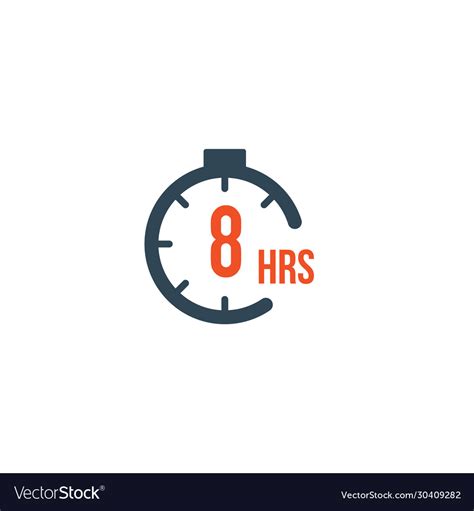 8 hours round timer or countdown timer icon Vector Image