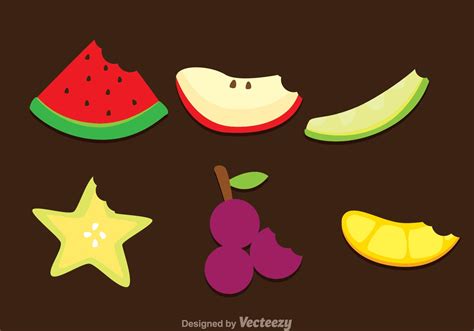 Slice Fruits Bite Mark Vectors - Download Free Vector Art, Stock Graphics & Images