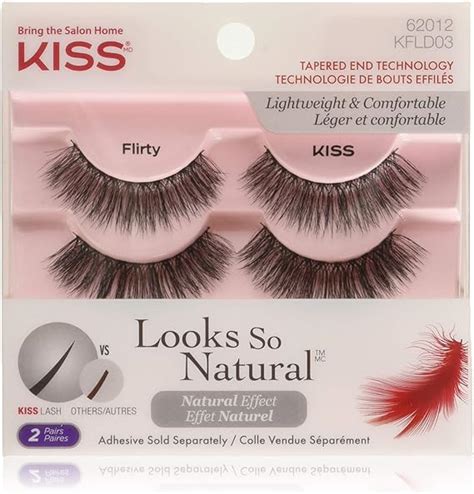 Kiss Lashes Kiss Look so Natural Double Pack - Eyelashes - Flirty, 0.005 Pounds: Amazon.ca: Beauty