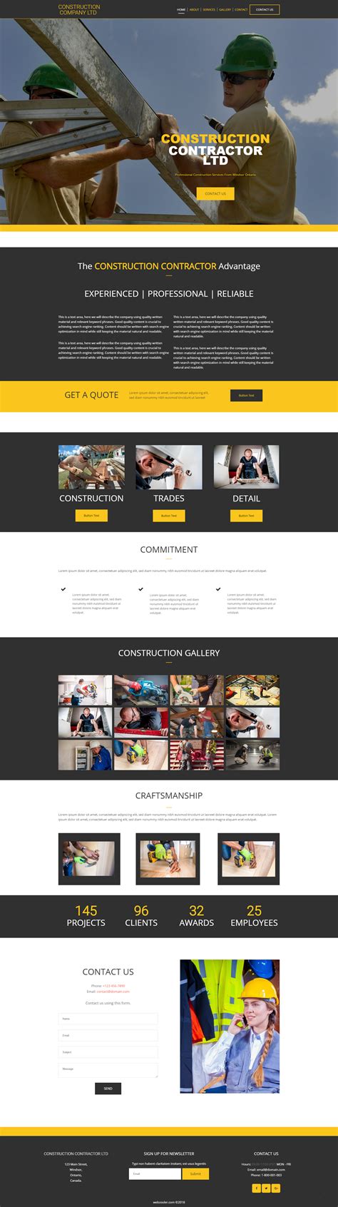 General Contractor Website Templates - Printable Word Searches