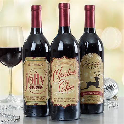 15118 - Very Merry Christmas Personalized Wine Bottle Labels | Christmas wine bottles, Christmas ...