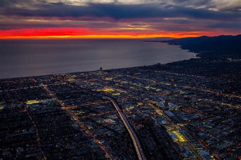 Santa Monica California Sunset | West Coast Aerial Photography, Inc