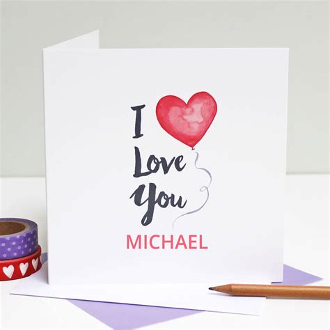 Personalised I Love You Card By Martha Brook | notonthehighstreet.com