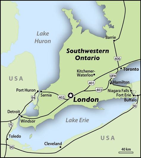 Map London Ontario Canada - System Map