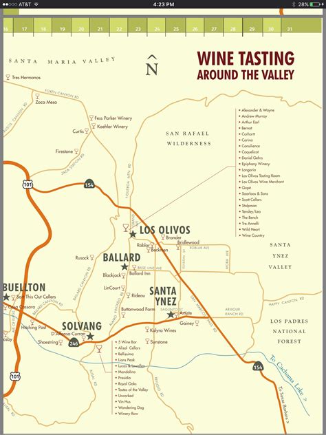 Wine Tasting Around the Valley Map